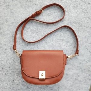 NWOT - Forever 21 - Foux leather - brown cross-body saddle bag